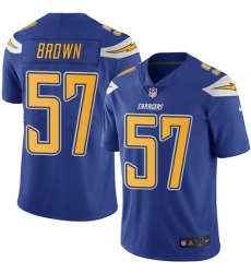 Men's Nike Los Angeles Chargers #57 Jatavis Brown Limited Electric Blue Rush Vapor Untouchable NFL Jersey