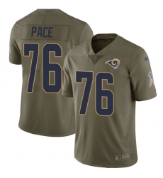 Men's Nike Los Angeles Rams #76 Orlando Pace Limited Olive 2017 Salute to Service NFL Jersey