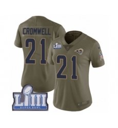 Women's Nike Los Angeles Rams #21 Nolan Cromwell Limited Olive 2017 Salute to Service Super Bowl LIII Bound NFL Jersey