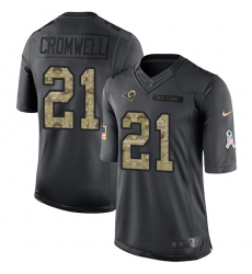 Youth Nike Los Angeles Rams #21 Nolan Cromwell Limited Black 2016 Salute to Service NFL Jersey