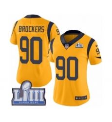 Women's Nike Los Angeles Rams #90 Michael Brockers Limited Gold Rush Vapor Untouchable Super Bowl LIII Bound NFL Jersey