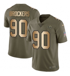 Youth Nike Los Angeles Rams #90 Michael Brockers Limited Olive/Gold 2017 Salute to Service NFL Jersey
