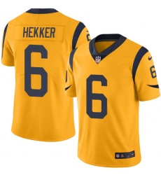 Men's Nike Los Angeles Rams #6 Johnny Hekker Limited Gold Rush Vapor Untouchable NFL Jersey