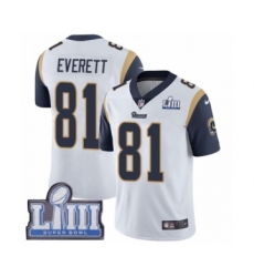 Men's Nike Los Angeles Rams #81 Gerald Everett White Vapor Untouchable Limited Player Super Bowl LIII Bound NFL Jersey