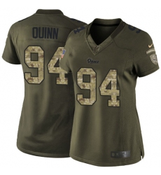 Women's Nike Los Angeles Rams #94 Robert Quinn Elite Green Salute to Service NFL Jersey
