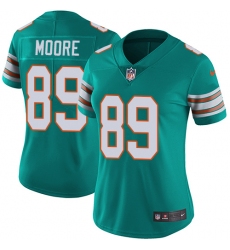 Women's Nike Miami Dolphins #89 Nat Moore Aqua Green Alternate Vapor Untouchable Limited Player NFL Jersey