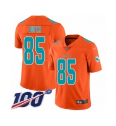 Youth Miami Dolphins #85 Mark Duper Limited Orange Inverted Legend 100th Season Football Jersey
