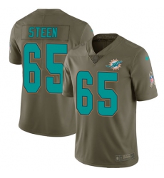 Youth Nike Miami Dolphins #65 Anthony Steen Limited Olive 2017 Salute to Service NFL Jersey