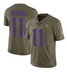 Men's Nike Minnesota Vikings #11 Laquon Treadwell Limited Olive 2017 Salute to Service NFL Jersey