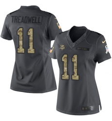 Women's Nike Minnesota Vikings #11 Laquon Treadwell Limited Black 2016 Salute to Service NFL Jersey