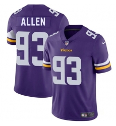 Men's Minnesota Vikings #93 Jonathan Allen Purple 2025 Vapor Limited Football Stitched Jersey