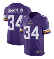 Men's Nike Minnesota Vikings #34 Andrew Sendejo Purple Team Color Vapor Untouchable Limited Player NFL Jersey