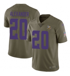 Men's Nike Minnesota Vikings #20 Mackensie Alexander Limited Olive 2017 Salute to Service NFL Jersey