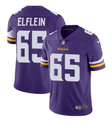 Youth Nike Minnesota Vikings #65 Pat Elflein Purple Team Color Vapor Untouchable Limited Player NFL Jersey