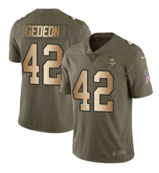 Men's Nike Minnesota Vikings #42 Ben Gedeon Limited Olive/Gold 2017 Salute to Service NFL Jersey