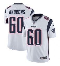 Men's Nike New England Patriots #60 David Andrews White Vapor Untouchable Limited Player NFL Jersey
