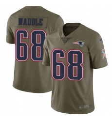 Youth Nike New England Patriots #68 LaAdrian Waddle Limited Olive 2017 Salute to Service NFL Jersey