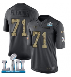 Men's Nike New England Patriots #71 Cameron Fleming Limited Black 2016 Salute to Service Super Bowl LII NFL Jersey