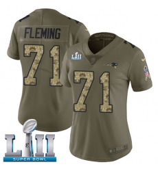 Women's Nike New England Patriots #71 Cameron Fleming Limited Olive/Camo 2017 Salute to Service Super Bowl LII NFL Jersey