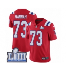 Men's Nike New England Patriots #73 John Hannah Red Alternate Vapor Untouchable Limited Player Super Bowl LIII Bound NFL Jersey