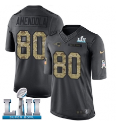 Youth Nike New England Patriots #80 Danny Amendola Limited Black 2016 Salute to Service Super Bowl LII NFL Jersey