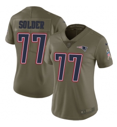 Women's Nike New England Patriots #77 Nate Solder Limited Olive 2017 Salute to Service NFL Jersey