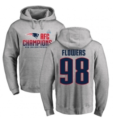Nike New England Patriots #98 Trey Flowers Heather Gray 2017 AFC Champions Pullover Hoodie