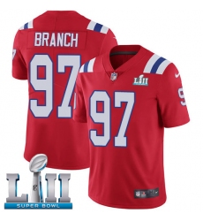 Men's Nike New England Patriots #97 Alan Branch Red Alternate Vapor Untouchable Limited Player Super Bowl LII NFL Jersey