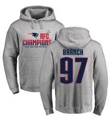 Nike New England Patriots #97 Alan Branch Heather Gray 2017 AFC Champions Pullover Hoodie
