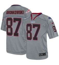 Men's Nike New England Patriots #87 Rob Gronkowski Elite Lights Out Grey NFL Jersey