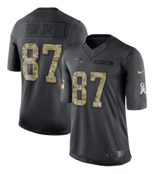 Youth Nike New England Patriots #87 Rob Gronkowski Limited Black 2016 Salute to Service NFL Jersey