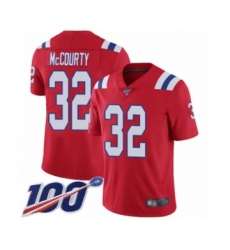 Men's New England Patriots #32 Devin McCourty Red Alternate Vapor Untouchable Limited Player 100th Season Football Jersey