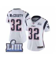 Women's Nike New England Patriots #32 Devin McCourty White Vapor Untouchable Limited Player Super Bowl LIII Bound NFL Jersey