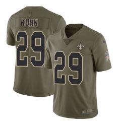 Men's Nike New Orleans Saints #29 John Kuhn Limited Olive 2017 Salute to Service NFL Jersey