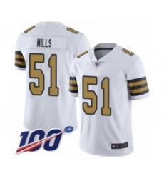 Men's New Orleans Saints #51 Sam Mills Limited White Rush Vapor Untouchable 100th Season Football Jersey