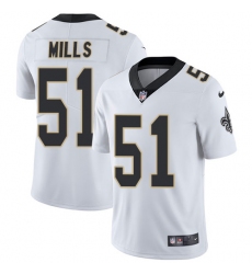 Men's Nike New Orleans Saints #51 Sam Mills White Vapor Untouchable Limited Player NFL Jersey