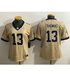Women's New Orleans Saints #13 Michael Thomas Gold Alternate Vapor Limited Football Stitched Jersey(Run Small)