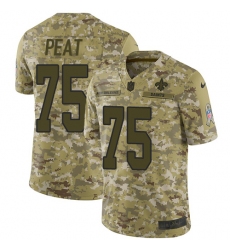 Men's Nike New Orleans Saints #75 Andrus Peat Limited Camo 2018 Salute to Service NFL Jersey