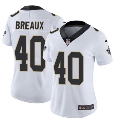 Women's Nike New Orleans Saints #40 Delvin Breaux White Vapor Untouchable Limited Player NFL Jersey
