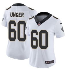 Women's Nike New Orleans Saints #60 Max Unger White Vapor Untouchable Limited Player NFL Jersey