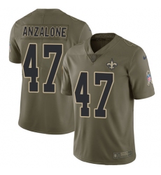 Men's Nike New Orleans Saints #47 Alex Anzalone Limited Olive 2017 Salute to Service NFL Jersey