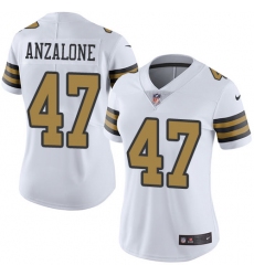 Women's Nike New Orleans Saints #47 Alex Anzalone Limited White Rush Vapor Untouchable NFL Jersey