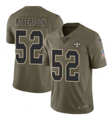 Youth Nike New Orleans Saints #52 Craig Robertson Limited Olive 2017 Salute to Service NFL Jersey