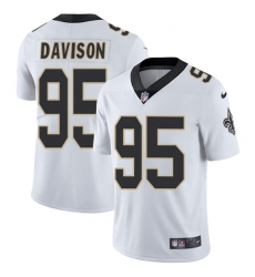 Men's Nike New Orleans Saints #95 Tyeler Davison White Vapor Untouchable Limited Player NFL Jersey