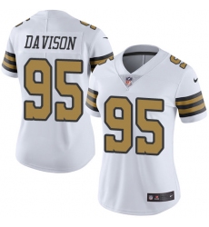 Women's Nike New Orleans Saints #95 Tyeler Davison Limited White Rush Vapor Untouchable NFL Jersey