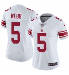 Women's Nike New York Giants #5 Davis Webb White Vapor Untouchable Limited Player NFL Jersey