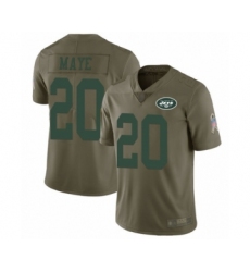 Youth New York Jets #20 Marcus Maye Limited Olive 2017 Salute to Service Football Jersey