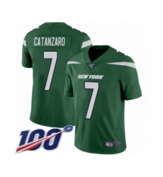Men's New York Jets #7 Chandler Catanzaro Green Team Color Vapor Untouchable Limited Player 100th Season Football Jersey