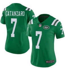 Women's Nike New York Jets #7 Chandler Catanzaro Limited Green Rush Vapor Untouchable NFL Jersey