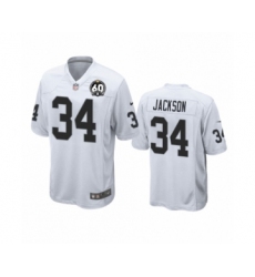 Youth Oakland Raiders #34 Bo Jackson Game 60th Anniversary White Football Jersey